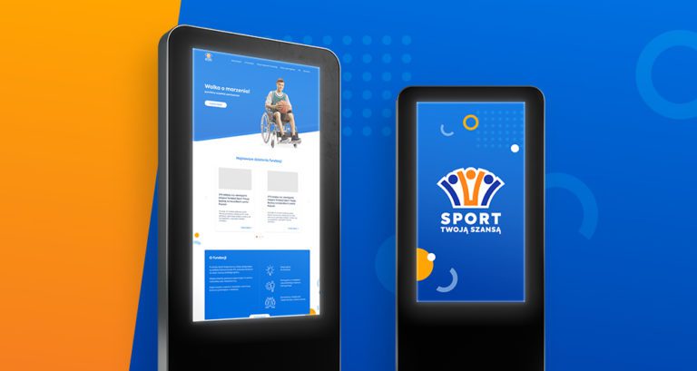 Reklama Fundacji Sport Twoja Szansa na infokioskach w Warszawie